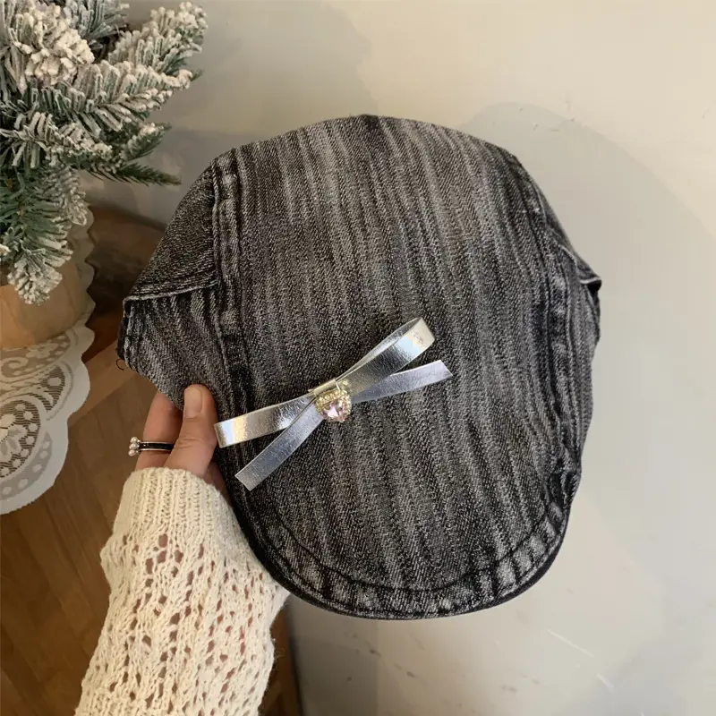 Women's Y2K Denim Bowknot Cap Summer 2026 - Image 4