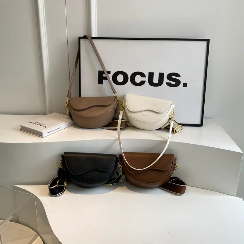White Textured Crossbody Bag for Women - Image 8