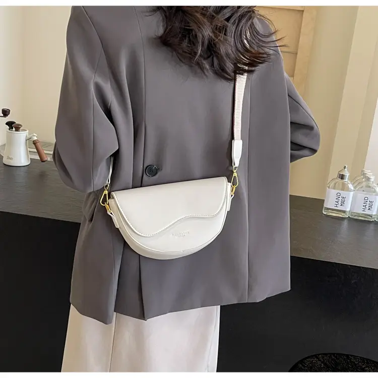 White Textured Crossbody Bag for Women — feature 26