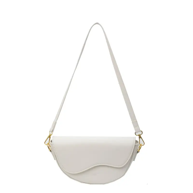 White Textured Crossbody Bag for Women - Image 2
