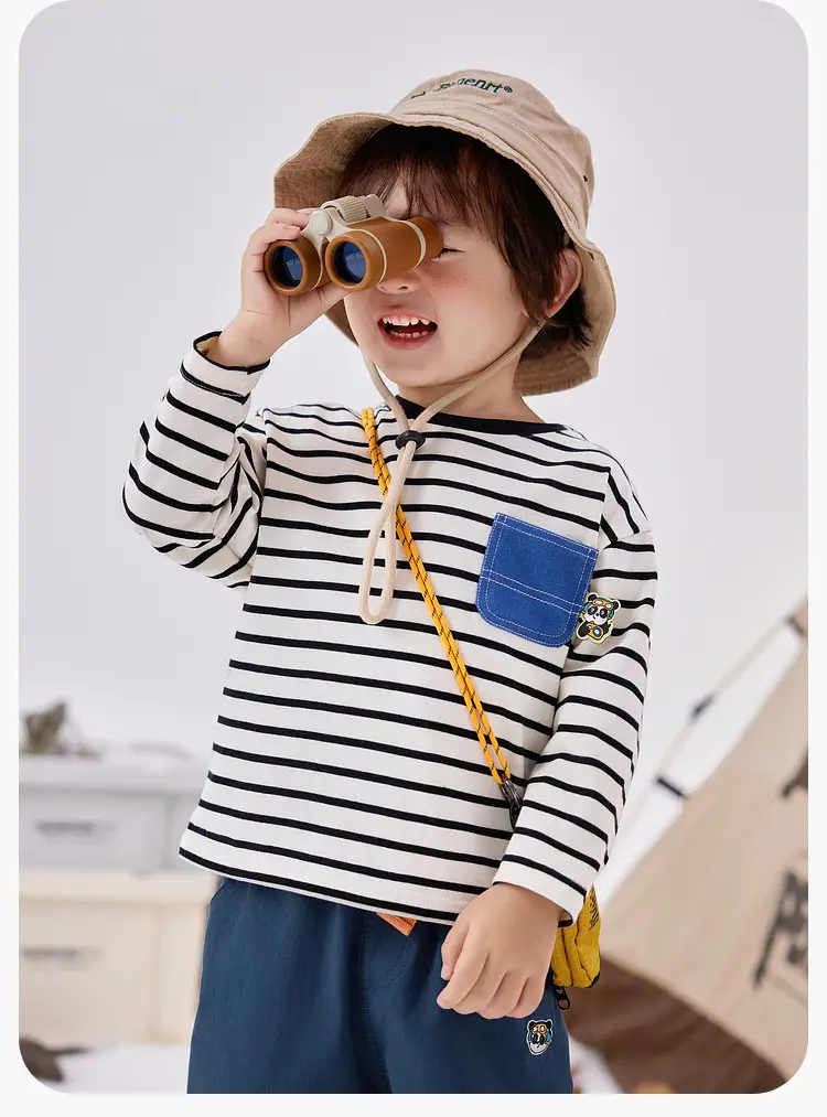 Dudu Home Boys Striped Cotton T-Shirt Spring Outfit — feature 23