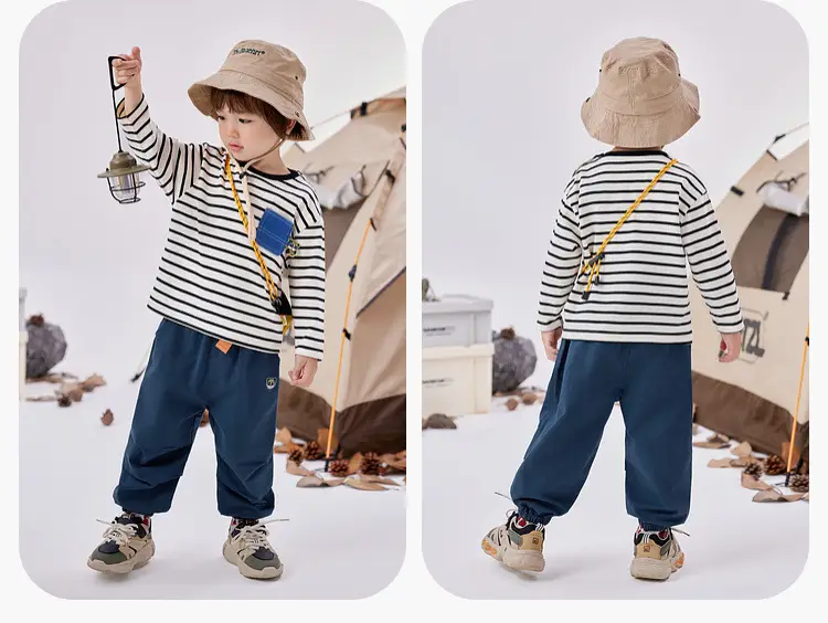 Dudu Home Boys Striped Cotton T-Shirt Spring Outfit — feature 24