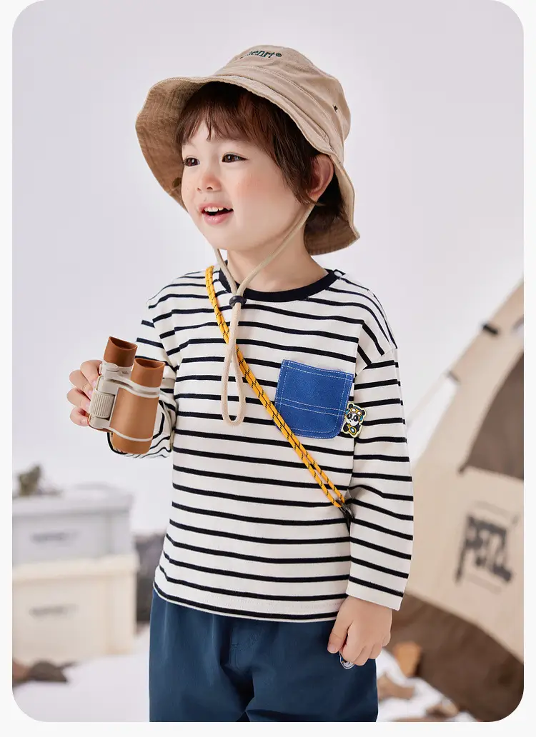 Dudu Home Boys Striped Cotton T-Shirt Spring Outfit — feature 25