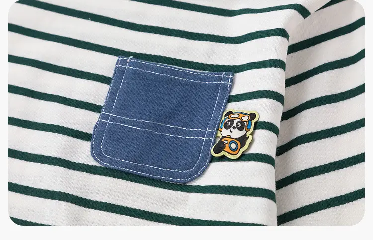 Dudu Home Boys Striped Cotton T-Shirt Spring Outfit — feature 31