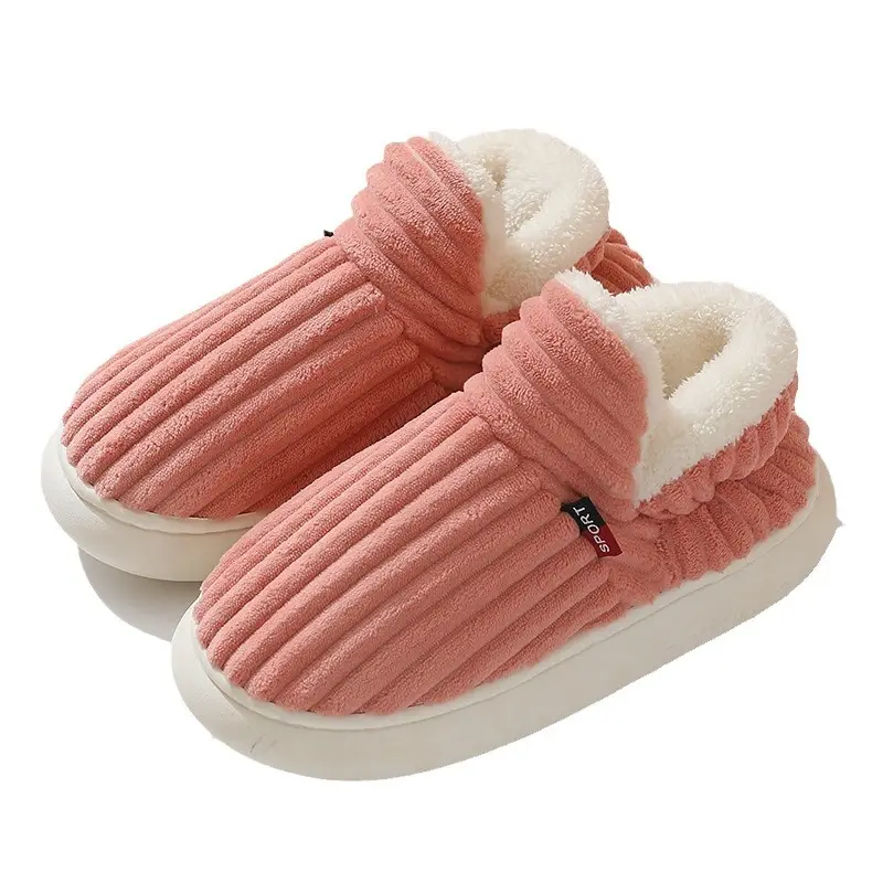 Cross-border one-button generation with cotton shoes women's winter indoor comfortable warm thick-soled non-slip cotton slippers Cixi wholesale