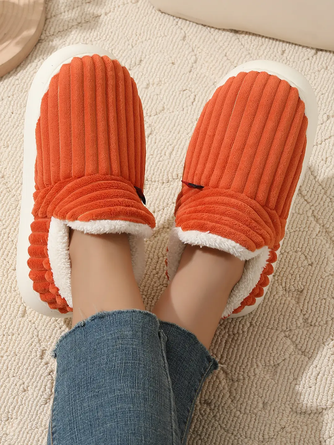 Cross-border one-button generation with cotton shoes women's winter indoor comfortable warm thick-soled non-slip cotton slippers Cixi wholesale — feature 2