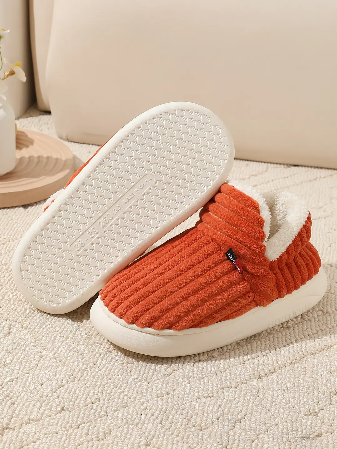 Cross-border one-button generation with cotton shoes women's winter indoor comfortable warm thick-soled non-slip cotton slippers Cixi wholesale — feature 3