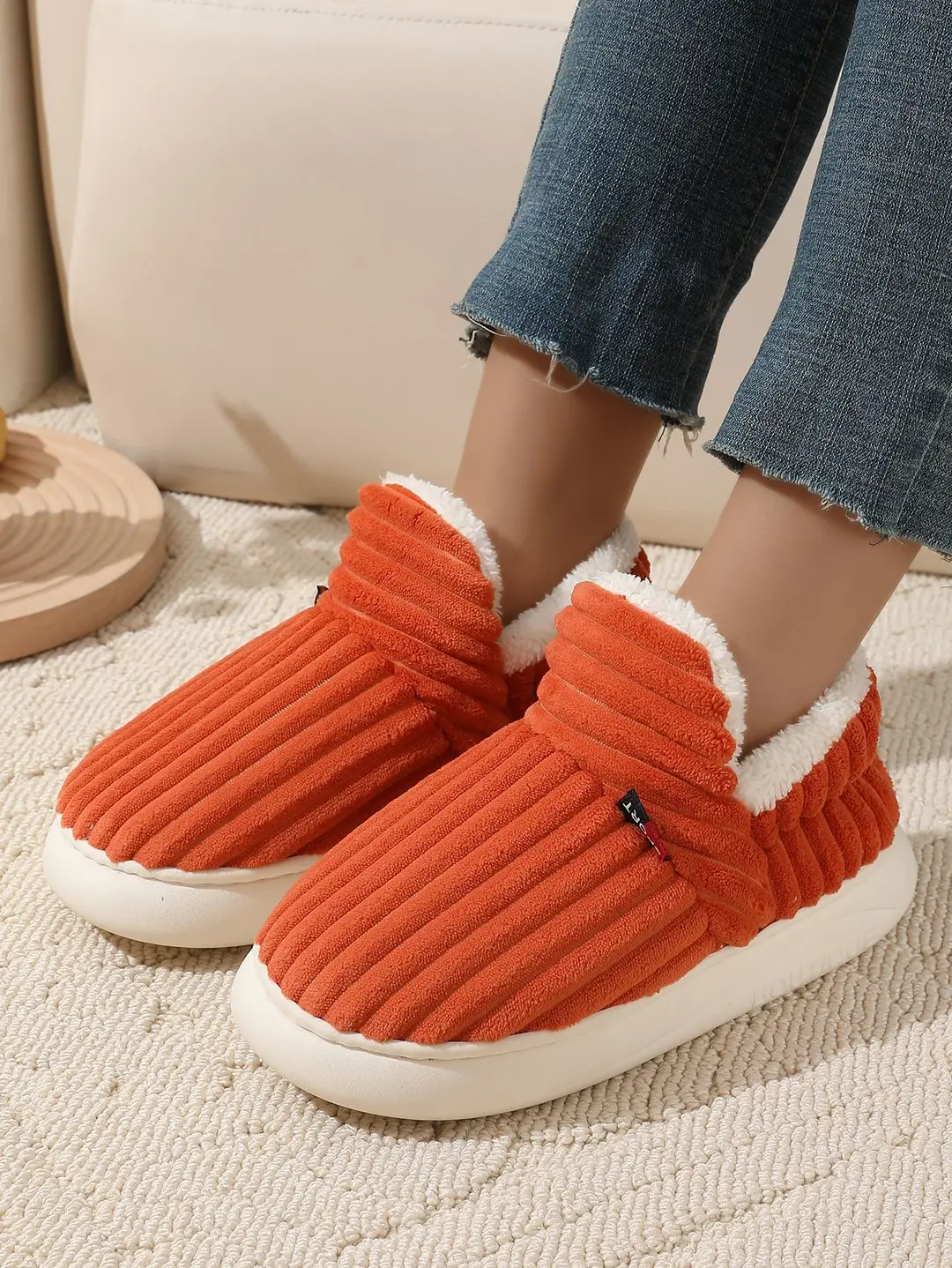 Cross-border one-button generation with cotton shoes women's winter indoor comfortable warm thick-soled non-slip cotton slippers Cixi wholesale — feature 4
