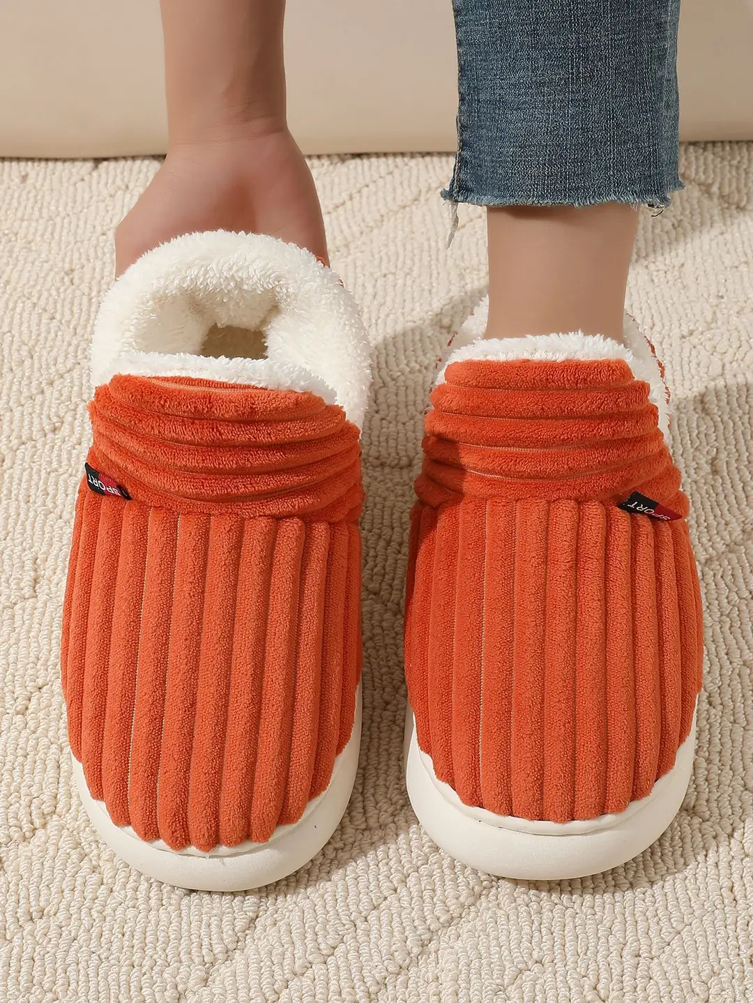 Cross-border one-button generation with cotton shoes women's winter indoor comfortable warm thick-soled non-slip cotton slippers Cixi wholesale — feature 6