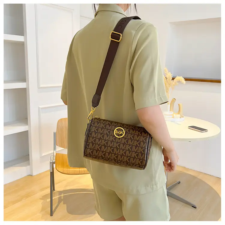 MK Printed Brown Shoulder Bag with Wide Strap — feature 10