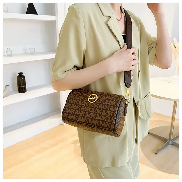MK Printed Brown Shoulder Bag with Wide Strap — feature 15