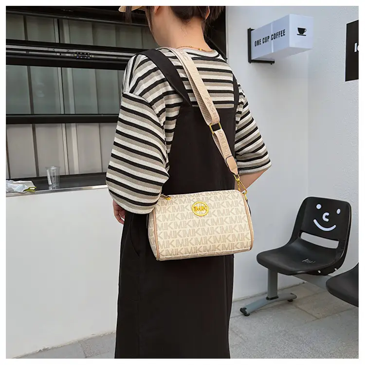 MK Printed Brown Shoulder Bag with Wide Strap — feature 25