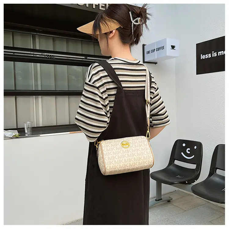 MK Printed Brown Shoulder Bag with Wide Strap — feature 26