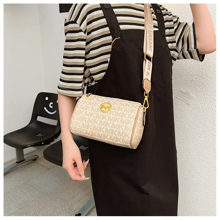 MK Printed Brown Shoulder Bag with Wide Strap — feature 27