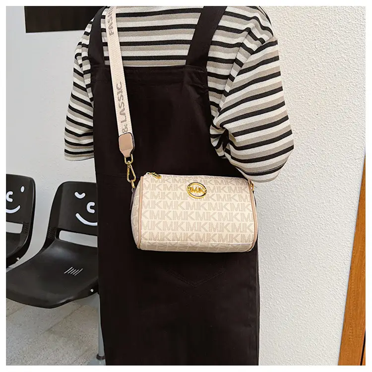 MK Printed Brown Shoulder Bag with Wide Strap — feature 28