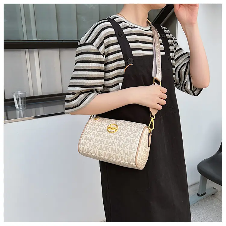 MK Printed Brown Shoulder Bag with Wide Strap — feature 30