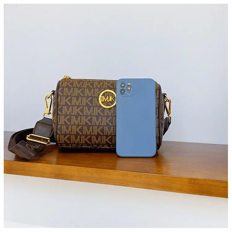 MK Printed Brown Shoulder Bag with Wide Strap — feature 31