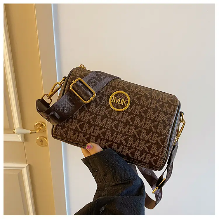 MK Printed Brown Shoulder Bag with Wide Strap — feature 32