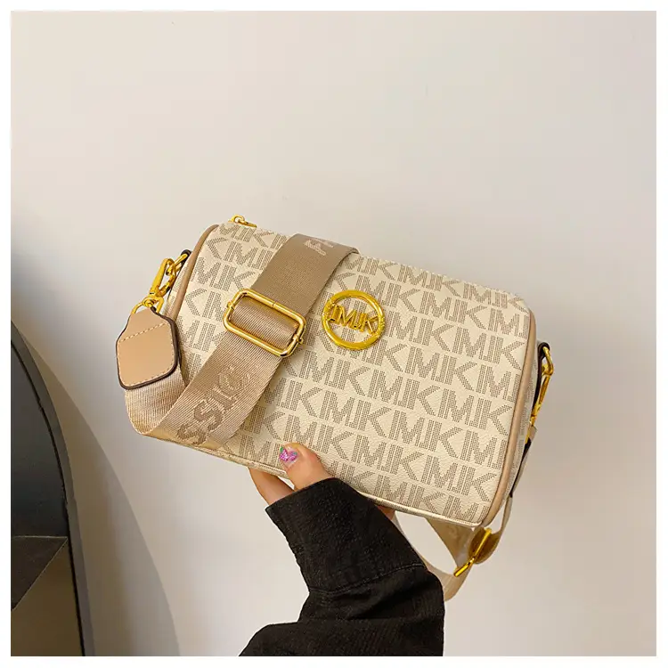 MK Printed Brown Shoulder Bag with Wide Strap — feature 33