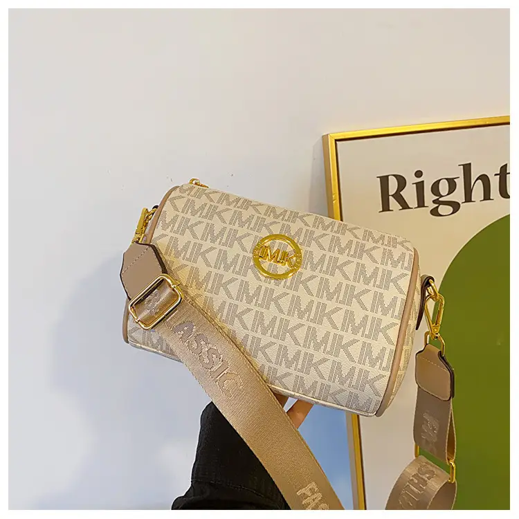 MK Printed Brown Shoulder Bag with Wide Strap — feature 35