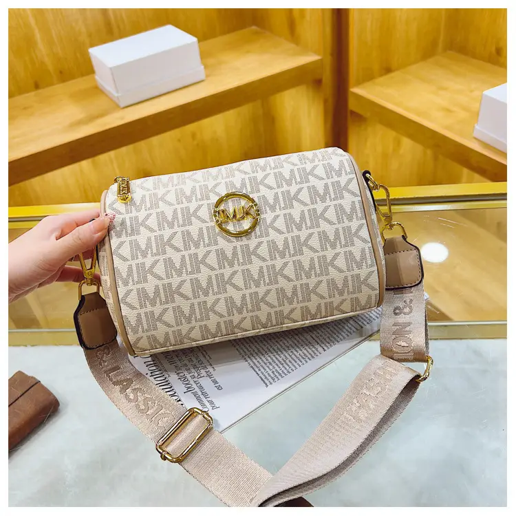 MK Printed Brown Shoulder Bag with Wide Strap — feature 39