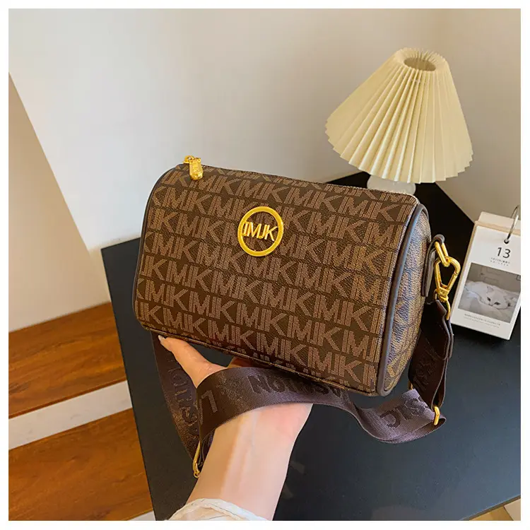 MK Printed Brown Shoulder Bag with Wide Strap — feature 40