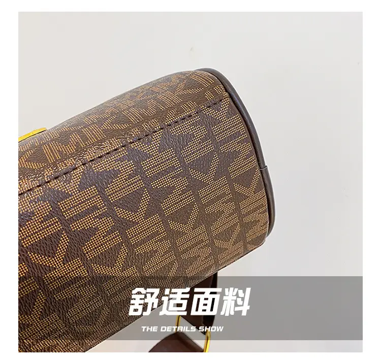 MK Printed Brown Shoulder Bag with Wide Strap — feature 5