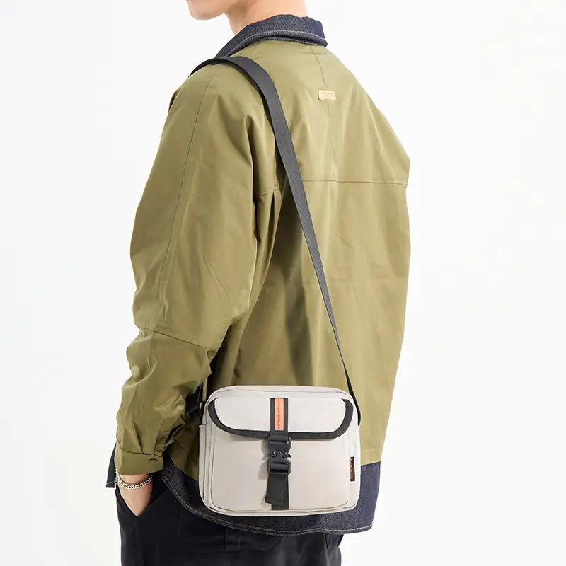 Men's Black Crossbody Sports Bag with Adjustable Strap - Image 6