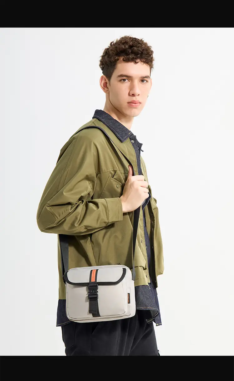 Men's Black Crossbody Sports Bag with Adjustable Strap — feature 19