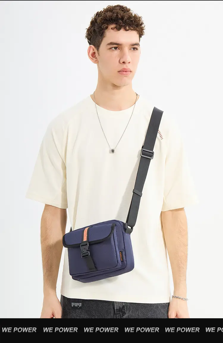 Men's Black Crossbody Sports Bag with Adjustable Strap — feature 20