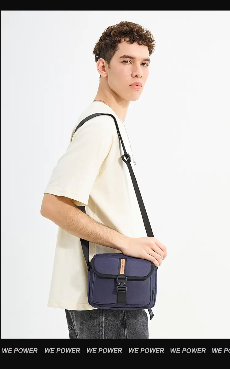 Men's Black Crossbody Sports Bag with Adjustable Strap — feature 22