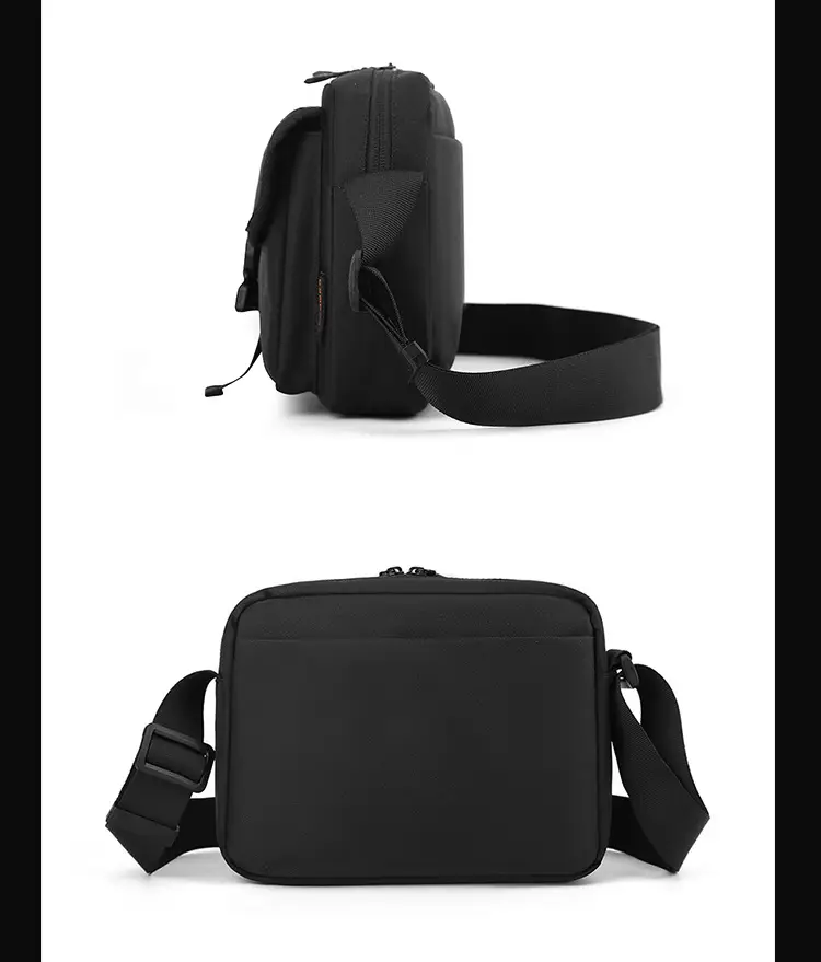 Men's Black Crossbody Sports Bag with Adjustable Strap — feature 24