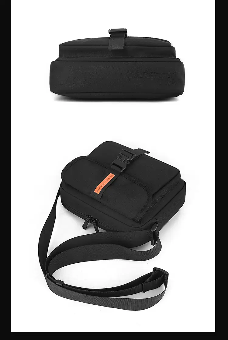 Men's Black Crossbody Sports Bag with Adjustable Strap — feature 25