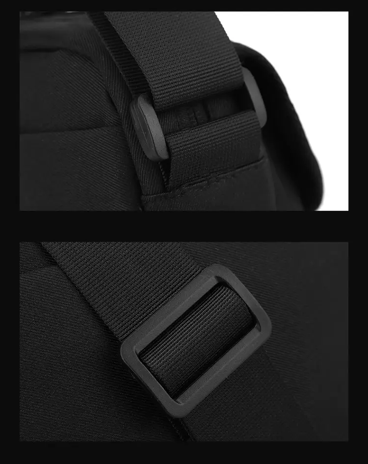 Men's Black Crossbody Sports Bag with Adjustable Strap — feature 27