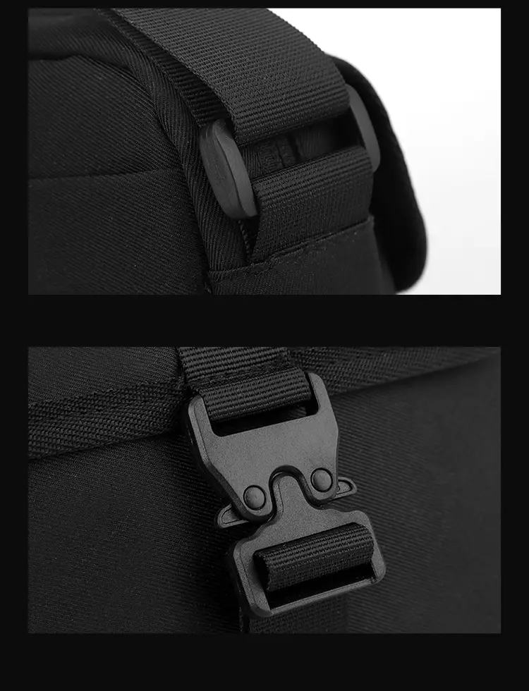 Men's Black Crossbody Sports Bag with Adjustable Strap — feature 28
