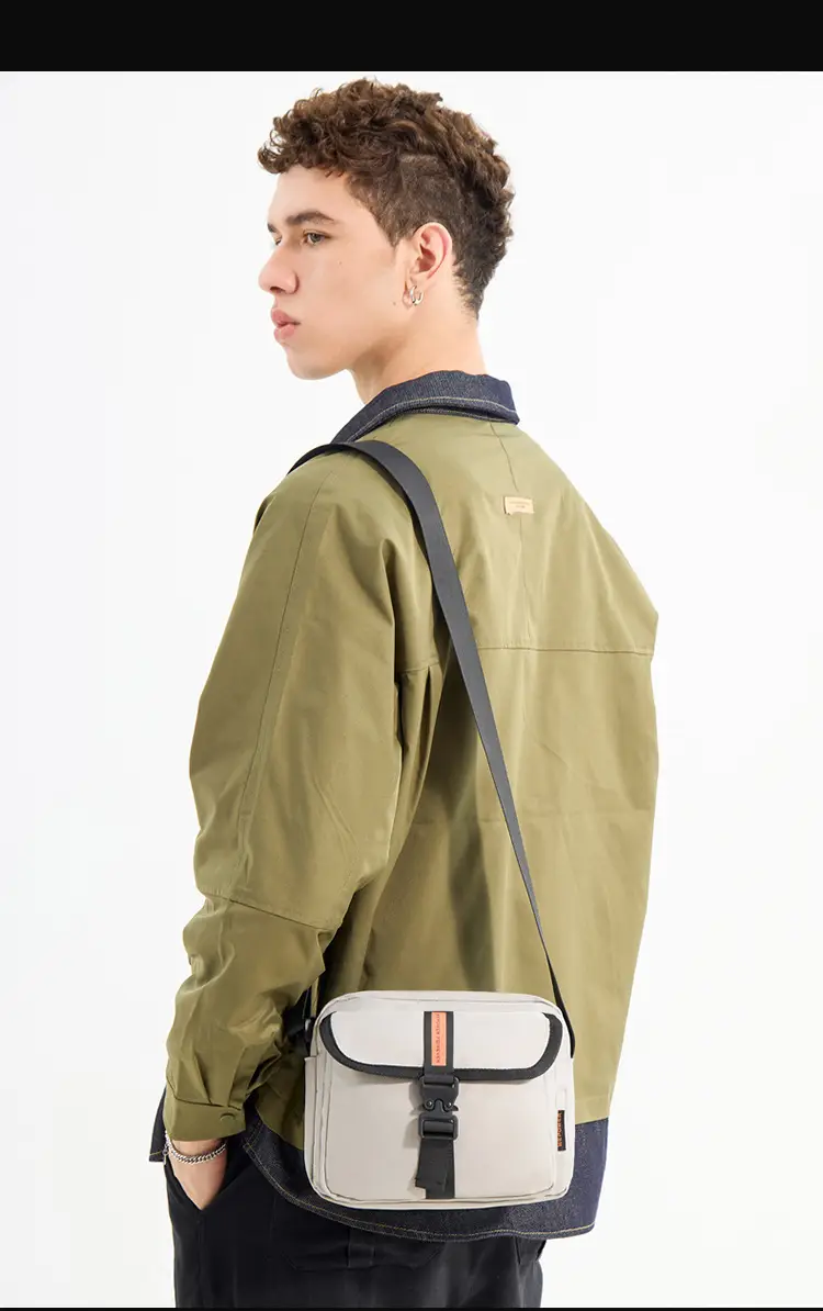 Men's Black Crossbody Sports Bag with Adjustable Strap — feature 7