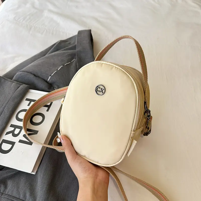 Women Mini Canvas Shoulder Bag Brown - Image 6