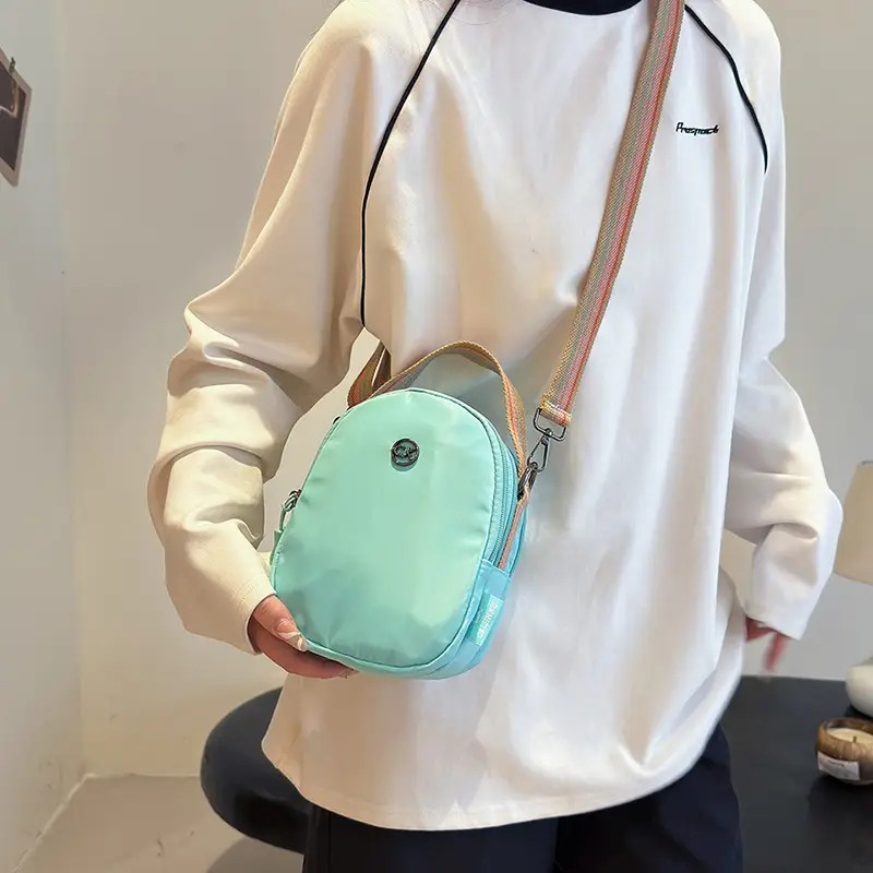 Women Mini Canvas Shoulder Bag Brown - Image 7