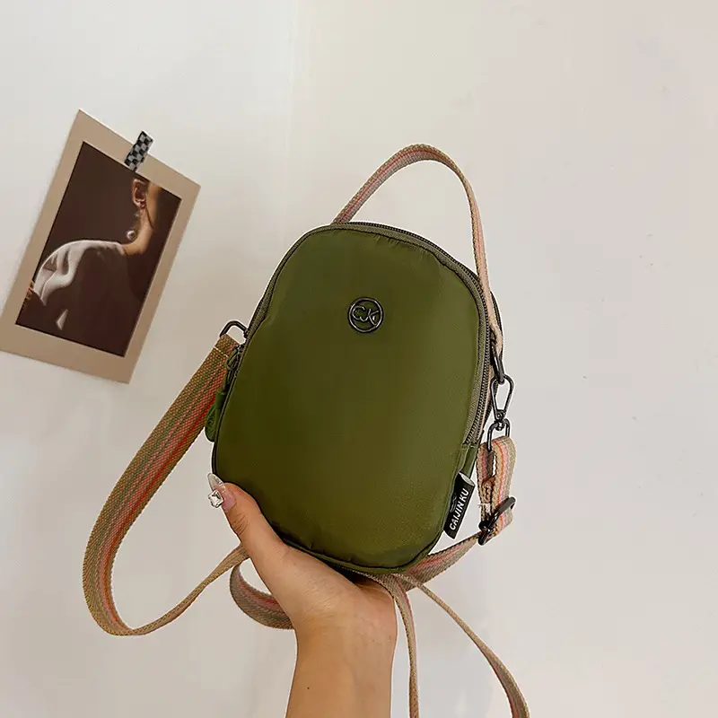 Women Mini Canvas Shoulder Bag Brown - Image 5