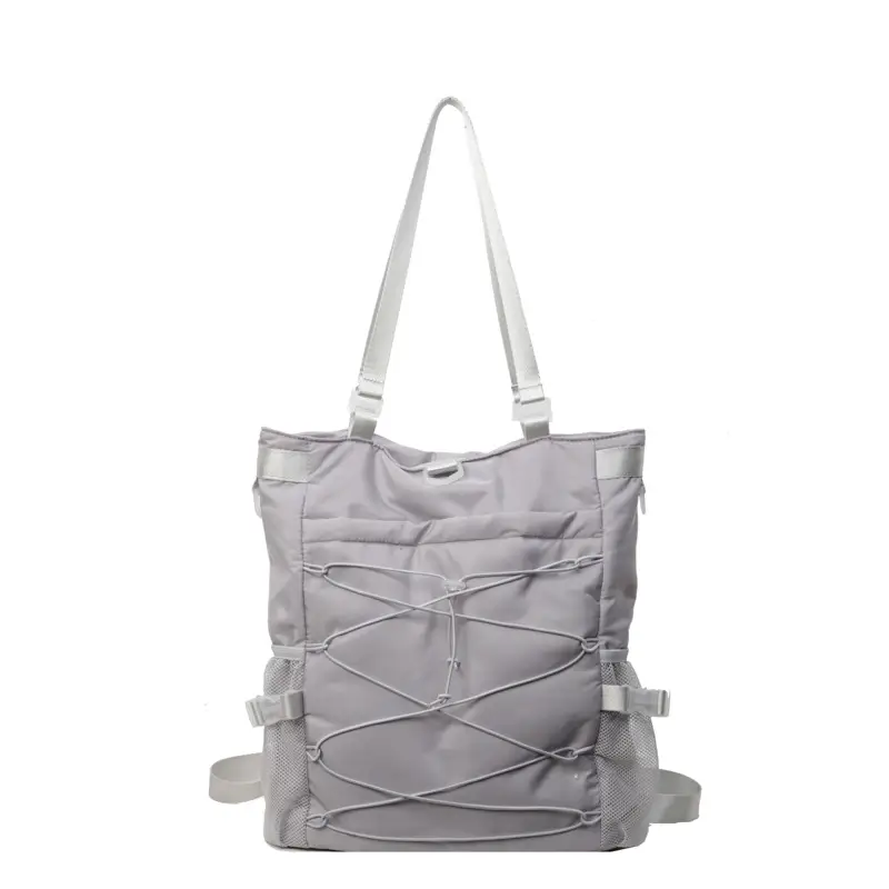Women's Grey Nylon Shoulder Bag 2024 New - Image 8