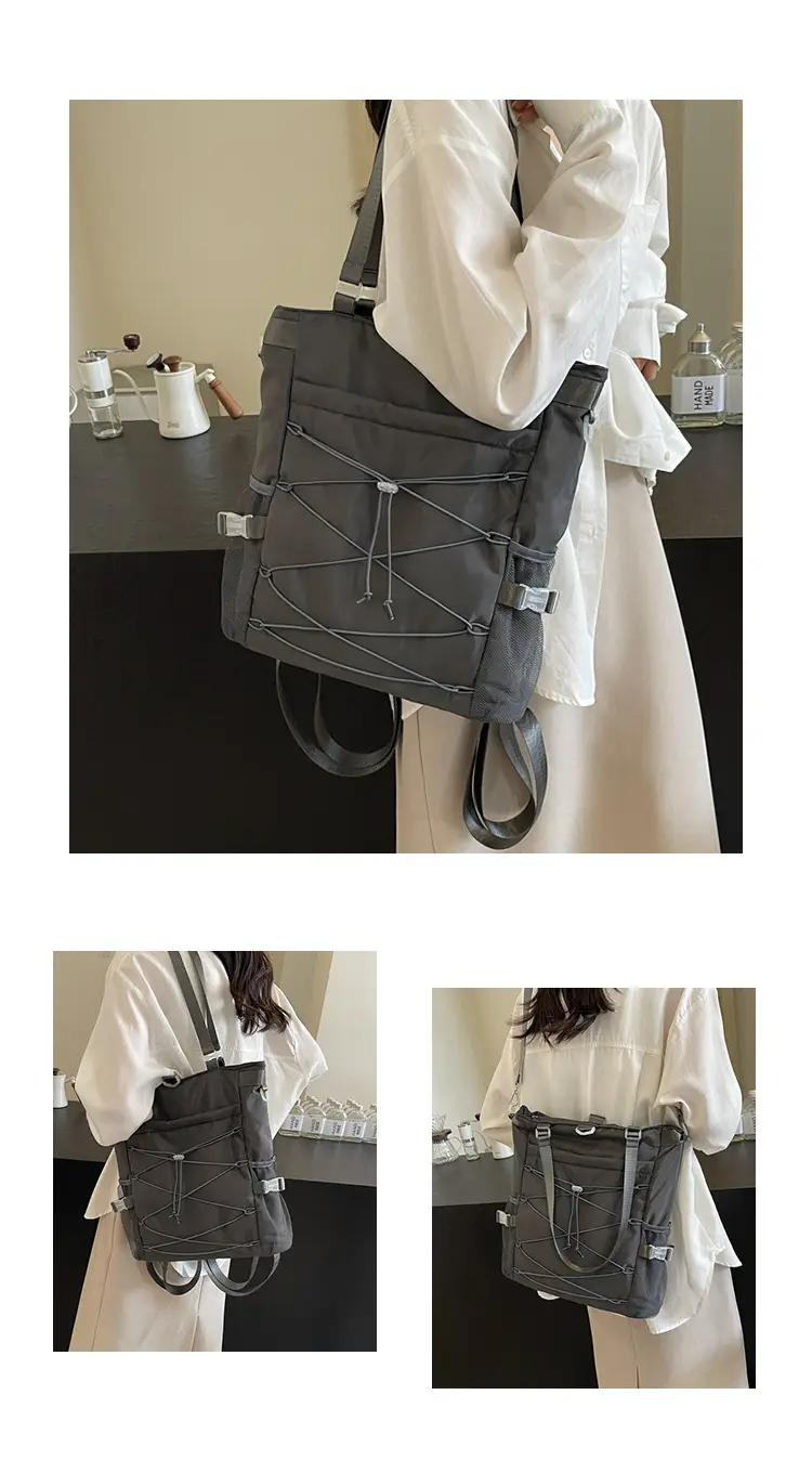 Women's Grey Nylon Shoulder Bag 2024 New — feature 11