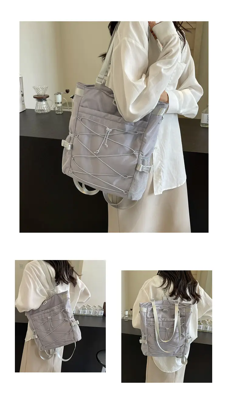 Women's Grey Nylon Shoulder Bag 2024 New — feature 13
