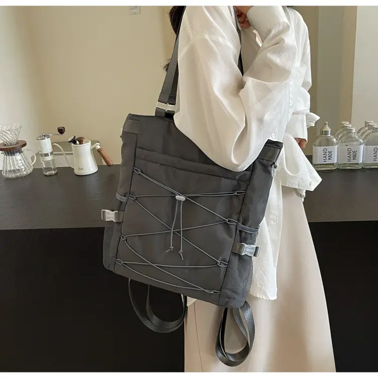 Women's Grey Nylon Shoulder Bag 2024 New — feature 15