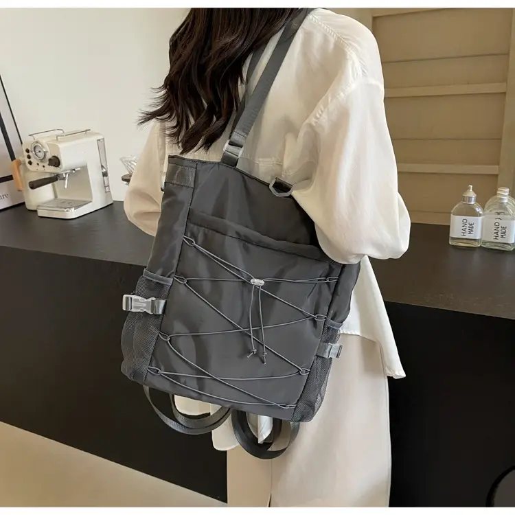 Women's Grey Nylon Shoulder Bag 2024 New — feature 16