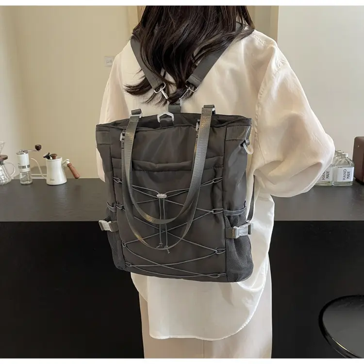 Women's Grey Nylon Shoulder Bag 2024 New — feature 18
