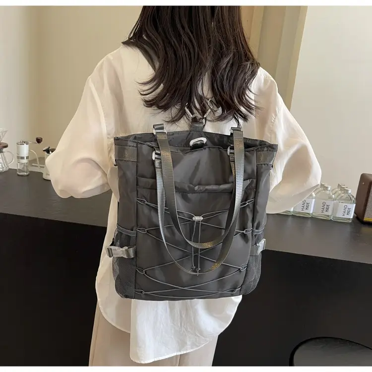Women's Grey Nylon Shoulder Bag 2024 New — feature 19
