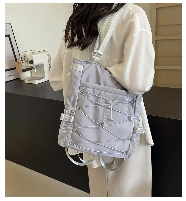 Women's Grey Nylon Shoulder Bag 2024 New — feature 2