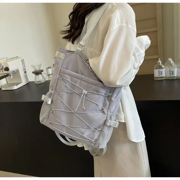 Women's Grey Nylon Shoulder Bag 2024 New — feature 21