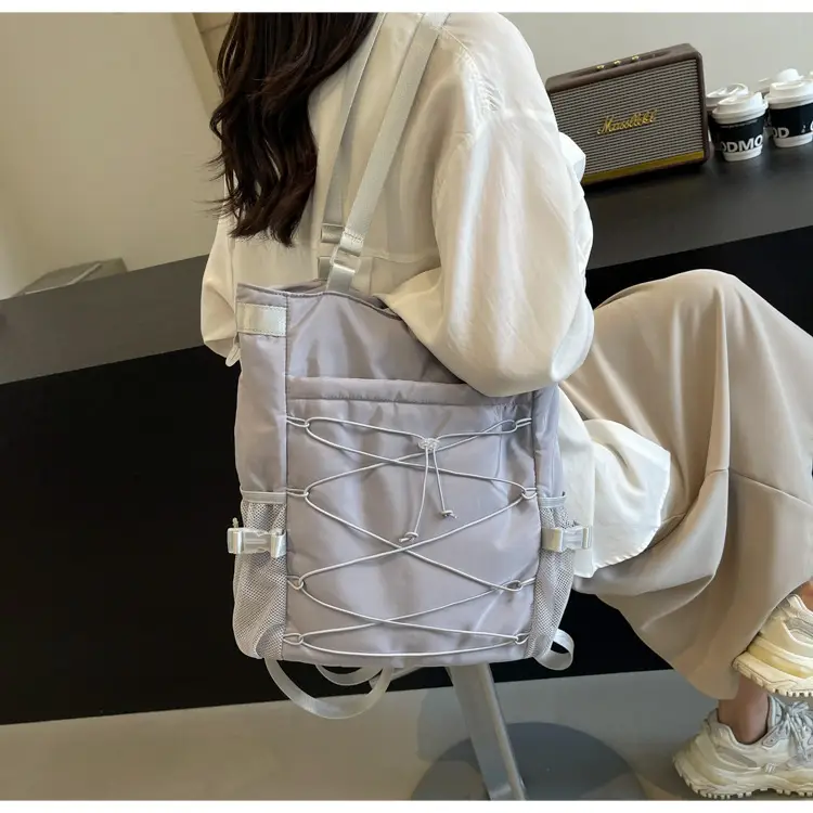 Women's Grey Nylon Shoulder Bag 2024 New — feature 22