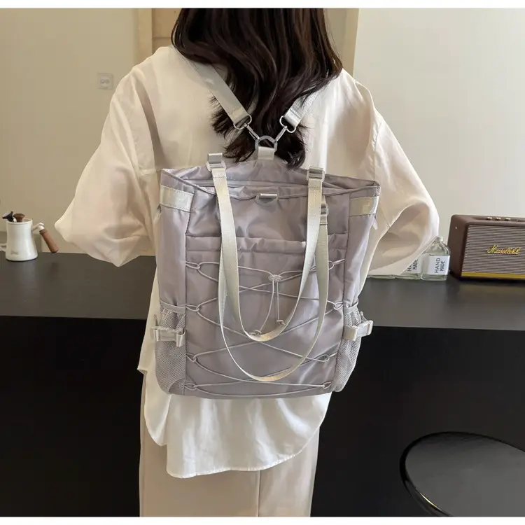 Women's Grey Nylon Shoulder Bag 2024 New — feature 24